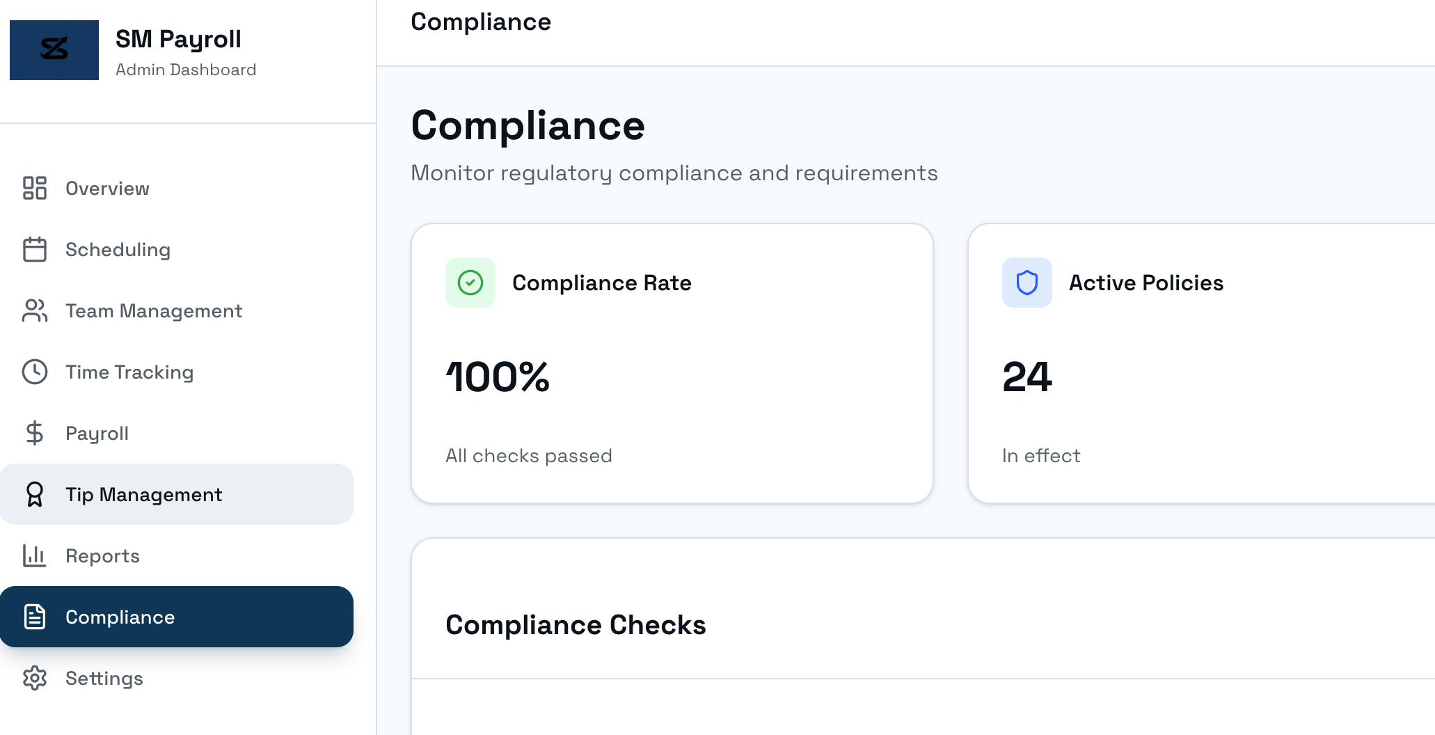 Compliance & Reporting Dashboard
